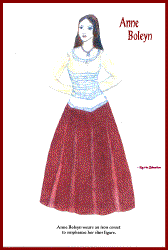 Anne Boleyn paper doll wearing underclothes